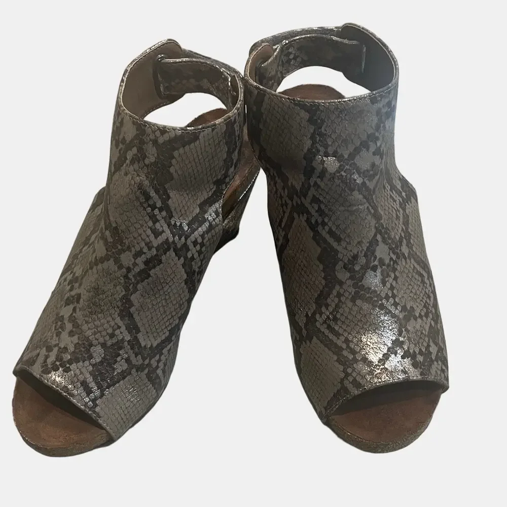 Cork’s Calypso Snake Print Wedge Sandals